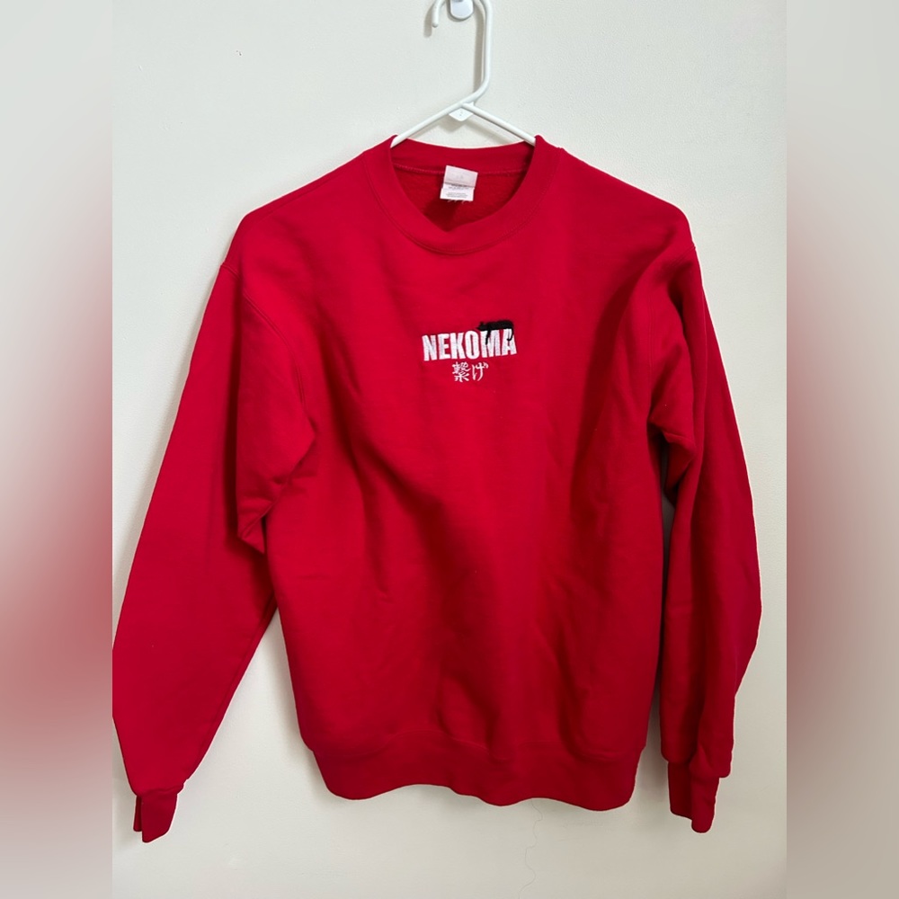 Fleece Lined ETSY Embroidered Red Nekoma Sweatshirt